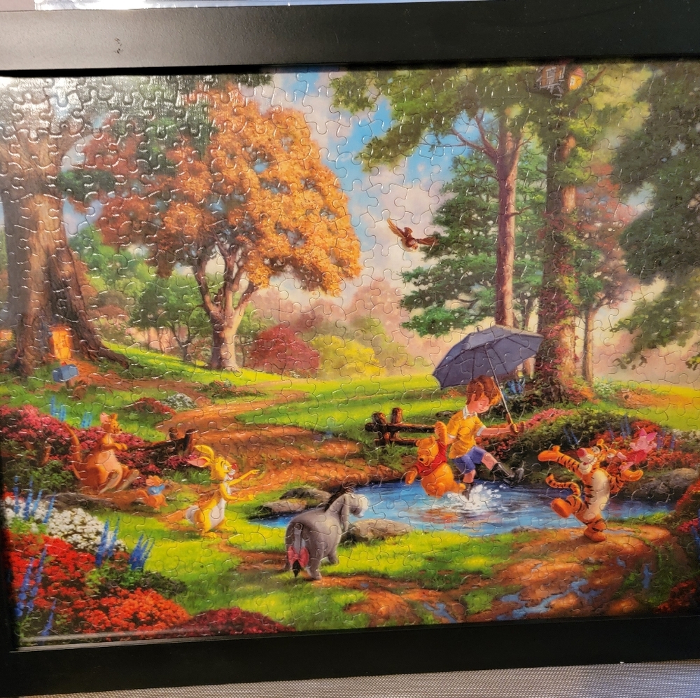 Colorful Framed Puzzle with Forest Scene